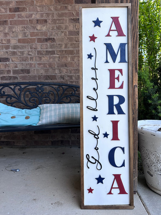 Framed Patriotic Porch Leaner