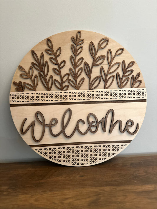 Rattan Welcome Door Hanger